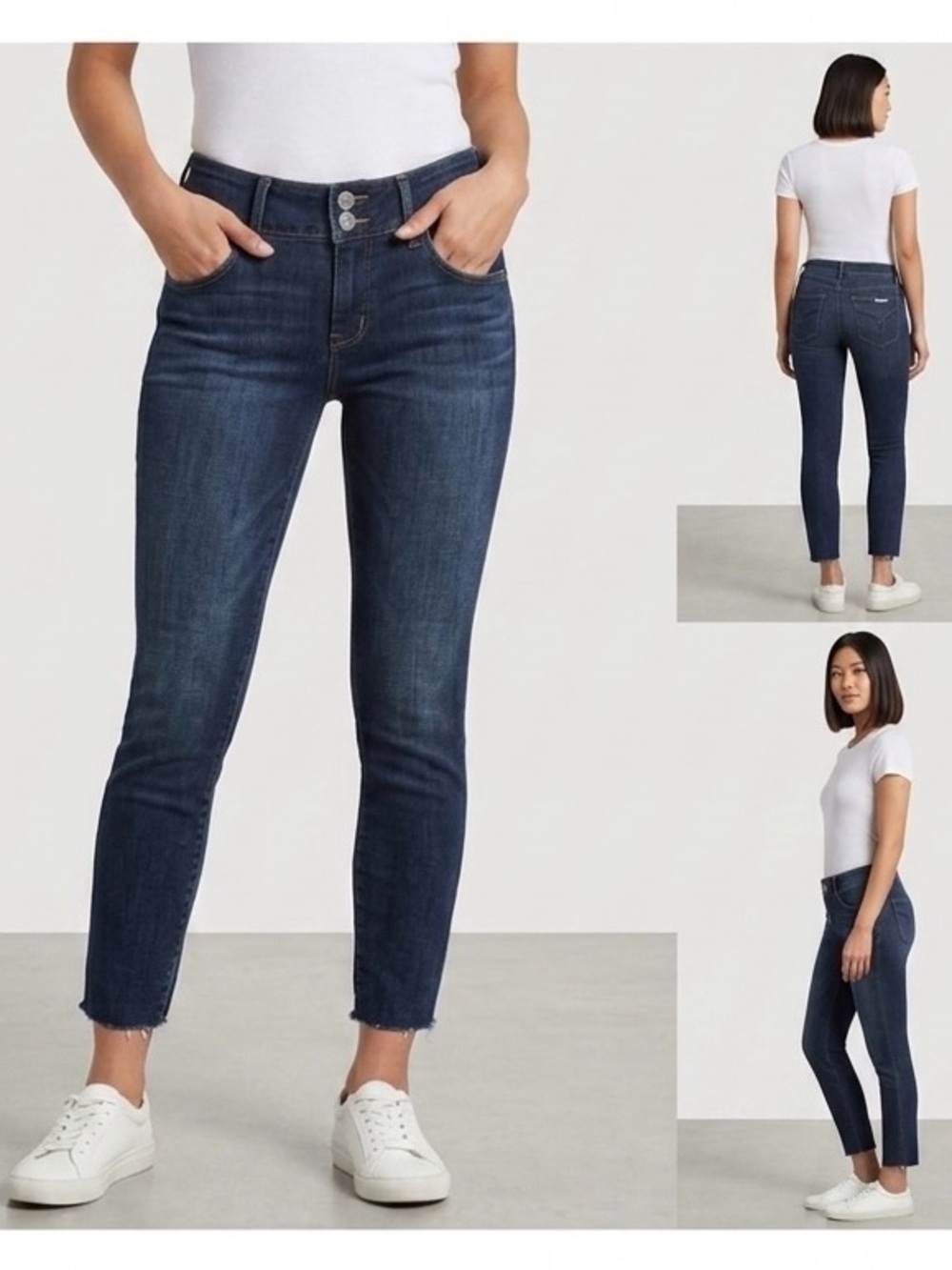 26. HUDSON COLLIN ANKLE RAW HEM MIDRISE SKINNY JEANS